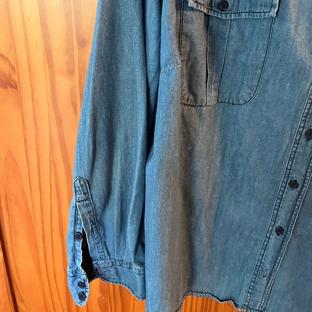 Per Se Light Blue Denim Shirt - Picture 3 of 4